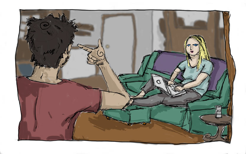 17 Drawings: Illustration 2: Good Morning Haircut Request at the Old Schoolhouse