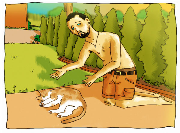 Goodbye to Kitty: Illustration 5: Papa Finds Clem Asleep Not Sleeping