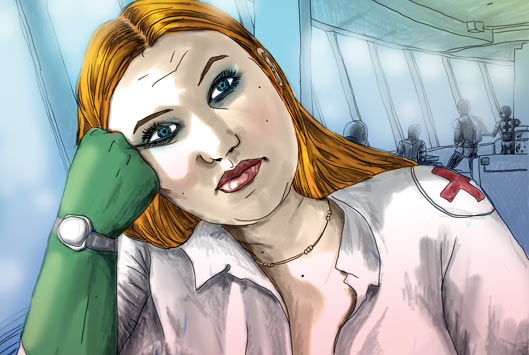 Thin Air, a short story by Chester Burton Cheeseburger Brown; illustration by Matthew Hemming