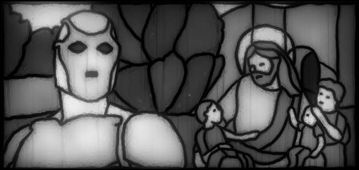 Jesus and the Robot, a short story by Cheeseburger Brown, illustration by Matthew Hemming