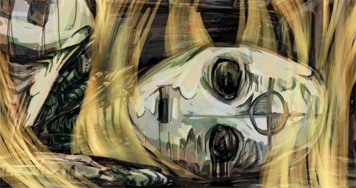 Last Words, a short story by Chester Burton Cheeseburger Brown; illustration by Matthew Hemming