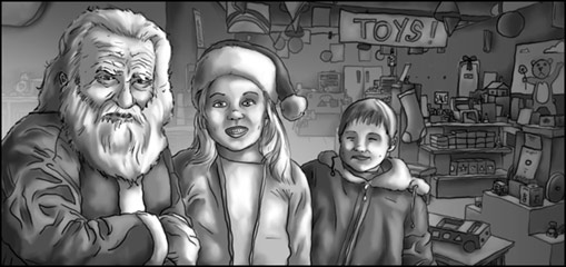 Pink Santa, a Christmas novelette by Cheeseburger Brown, illustration by Matthew Hemming